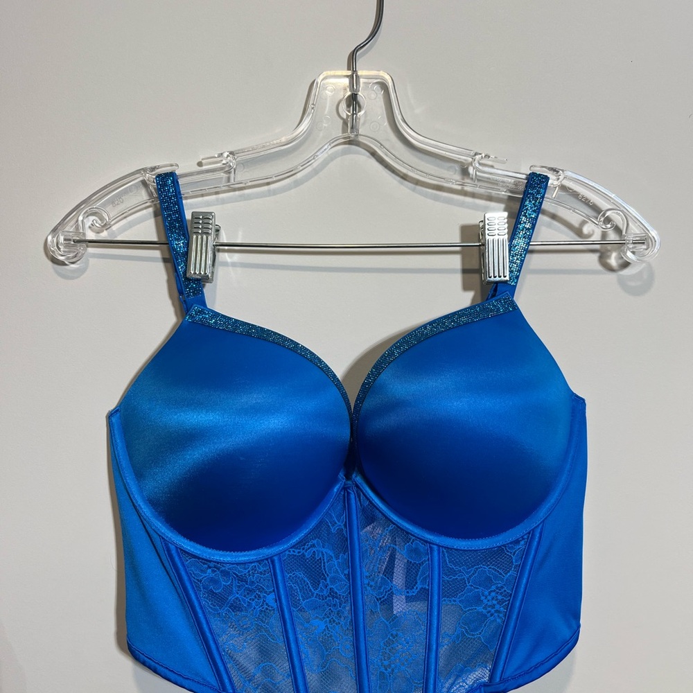 Victoria's Secret Bombshell Blue Bustier Bra & Corset Top BRAND NEW!